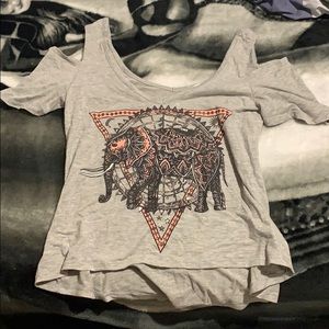 Grey shirt with elephant design